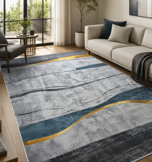 alfombra_gris_lineas_doradas_sala